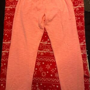 PINK Victoria's Secret neon Coral lightweight joggers with pockets size xs